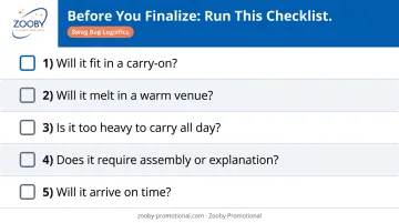 Swag bag logistics checklist five questions to verify before finalizing item selection