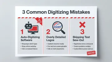 Three common logo digitizing mistakes and their impact on embroidery quality