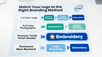 Branding method selection guide matching logo complexity to decoration technique