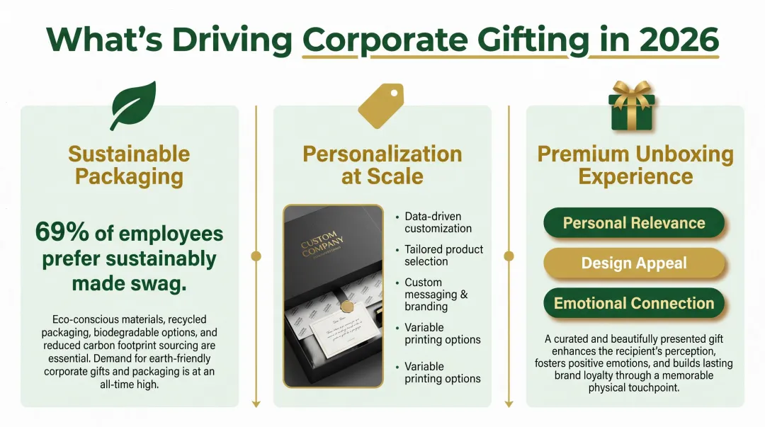 Three 2026 corporate gifting trends driving sustainable personalized premium boxes