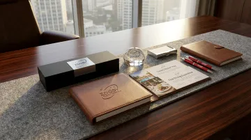 Curated corporate retirement experience gift set with branded packaging and premium accessories