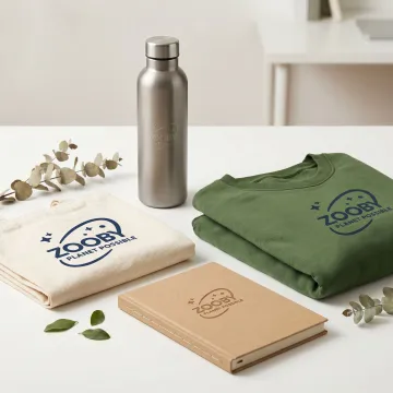 Eco-friendly branded promotional products display