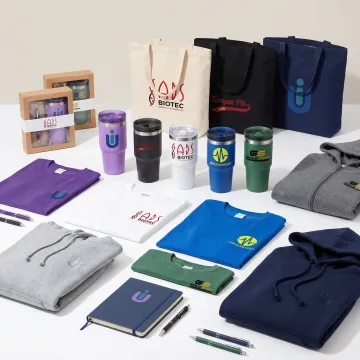 Branded online swag store merchandise display