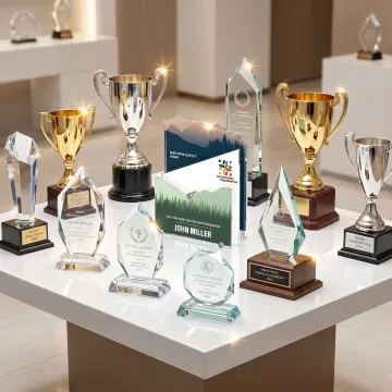 Custom engraved trophies and awards display