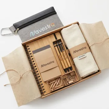 Branded sustainable office kit packaging
