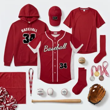 Custom sporting apparel and branded sports equipment display