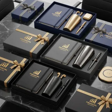 Branded corporate gifts arranged for finance professionals