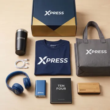 Corporate event fulfillment materials and branded merchandise