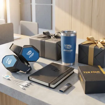 Branded corporate gift items display