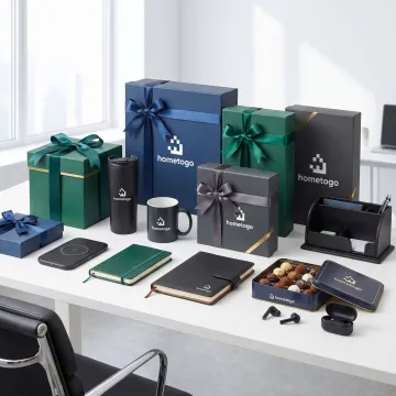 Corporate gift boxes and branded merchandise for clients