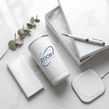 Premium branded gifts displayed for a luxury event