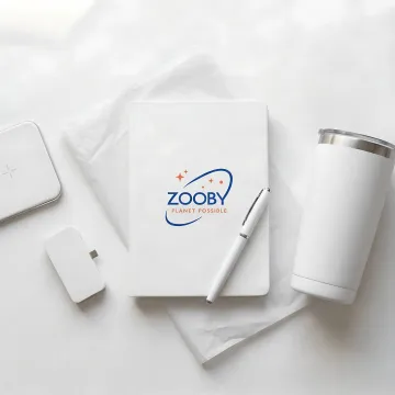 Finance-themed branded gift set on office desk