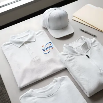 Custom embroidered corporate apparel display