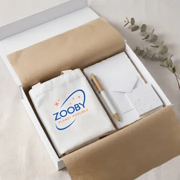 Branded sustainable office kit packaging