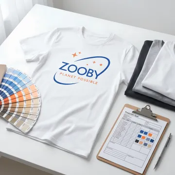 Branded apparel prepared for custom printing