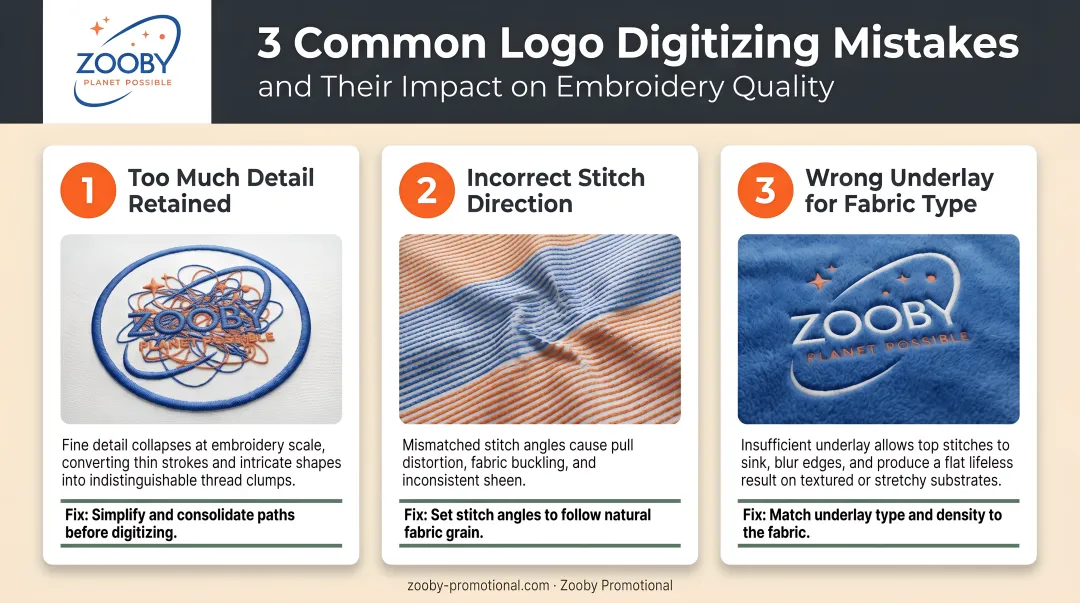 Three common logo digitizing mistakes and their impact on embroidery quality