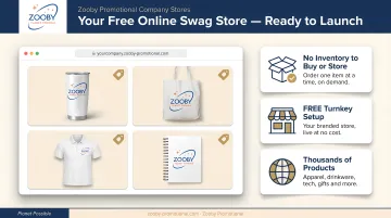 Zooby Promotional Online Swag Store branded merchandise distribution platform interface
