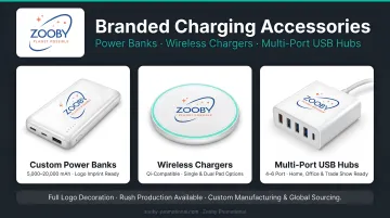 Branded promotional power banks wireless chargers and multi-port USB charging accessories